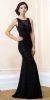 Main image of Shimmery Print Lace Detail Long Formal Evening Dress